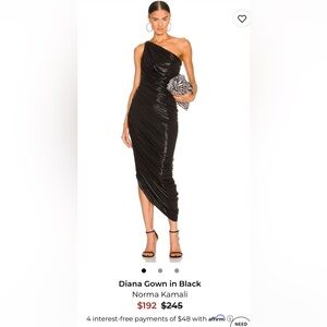 Norma Kamali Black Asymmetrical Diana midi dress